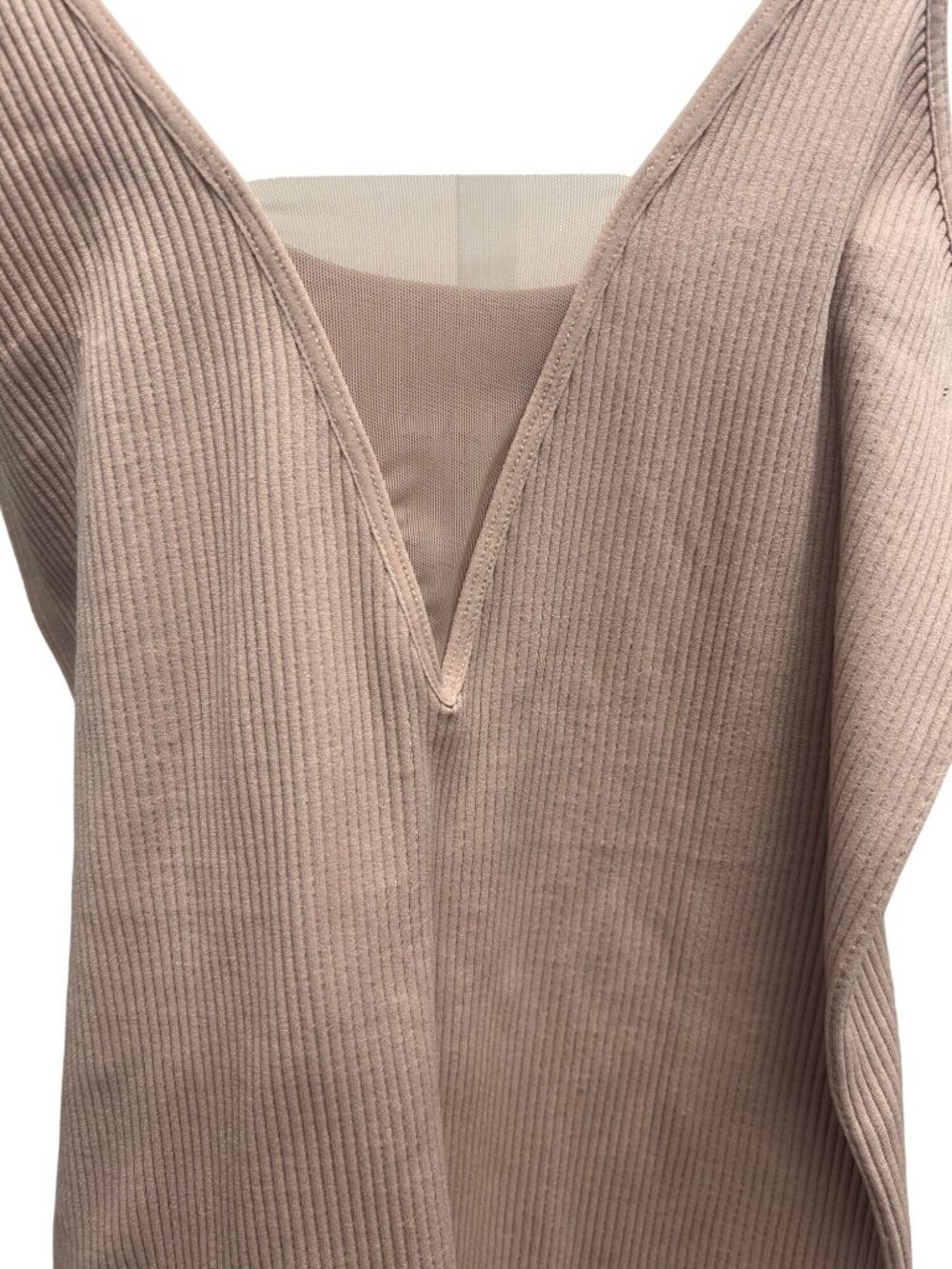 Intimately Free People Mesh Inset Ribbed Stretchy Camisole In Ballet Pink - Picture 2 of 4